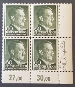 GERMANY THIRD 3rd REICH WWII OCC POLAND GENERAL GOVERNMENT BLOCK HITLER MNH