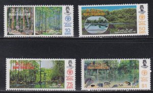 Brunei # 313-316, Forestry Resources, NH, 1/2 Cat.