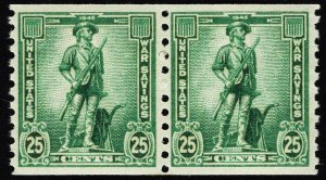 US WS13 MNH VF 25 Cent War Savings Pair