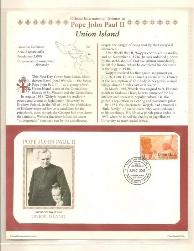 COVER,TRIBUTES POPE JOHN PAUL II, 2005 UNION ISLAND # P1