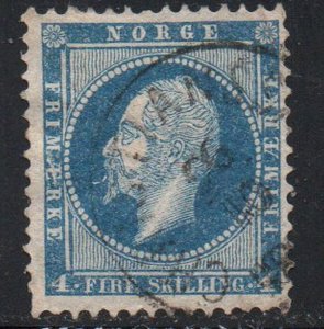 Norway Sc 4 1856 4 sk blue Oscar I stamp used