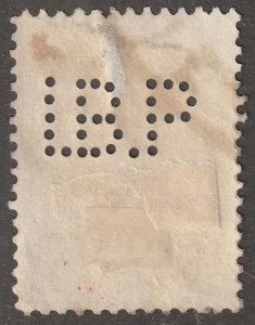 Persia, Middle East, stamp,  Scott#357,  used, hinged,  1kr, Perfin, I.B.P.