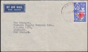 FIJI 1965 cover to New Zealand - LABASSA cds - 9d airmail rate.............B2489