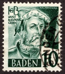 1948, Baden 10pf, Used, Sc 5N33