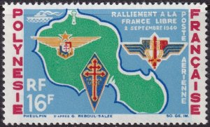 French Polynesia 1964 Sc C31 air post MH*