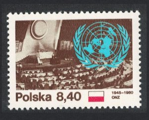 Poland 35th Anniversary of UNO 1980 MNH SC#2417 SG#2703