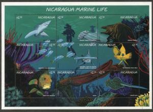 NICARAGUA Sc#2187-2190 1996 Marine Life Complete 2 Mini-Sheets & 2 SS OG Mint NH