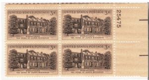 1081: Wheatland - Plate Block - MNH - 25475-UR