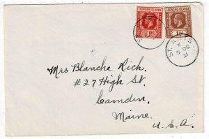 Leeward Islands 1931 St. Kitts cancel on cover to the U.S., SG 62, 64