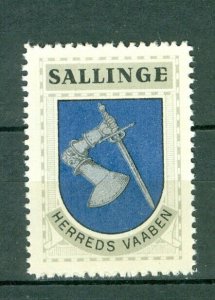 Denmark. 1940/42 Poster Stamp. MNG Coats Of Arms: District: Sallinge. Arm.Sword.