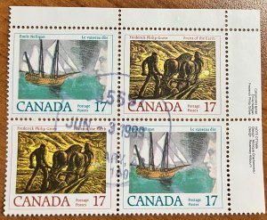 Canada #818a VF/XF used corner block of 4, SON Calgary CDS!