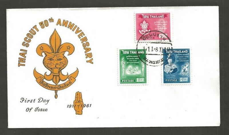 1961 Thailand Boy Scout 50th anniversary FDC 