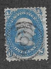 US #86  1c Franklin - blue  (U) CV $425.00