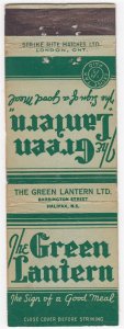 Canada Revenue 1/5¢ Excise Tax Matchbook THE GREEN LANTERN Halifax, N.S.