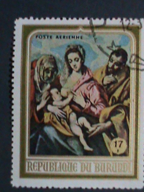 ​BURUNDI STAMP 1968- WORLD FAMOUS PAINTING-VIRGIN & THE CHILD CTO SET EST, $3