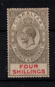 Gibraltar KGV 1912 4/- black & carmine mint MH SG83 WS37255