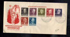 1954 Berlin West Germany Cover Freudenstadt Multi Franked Portrait Set