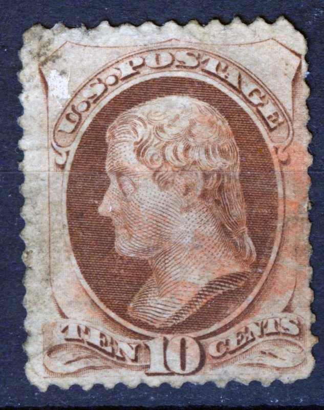 US-1870, Thomas Jefferson, Brown, 10c, Sc 150, USED