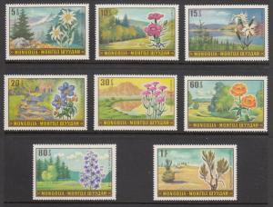 Mongolia 1969 MNH Scott #534-#541 Set of 8 Flowers, Landscapes