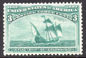 [aa]    US #232 Mint-LH 1893 Classic 3c 'Columbian Exposition'...Ships Free!