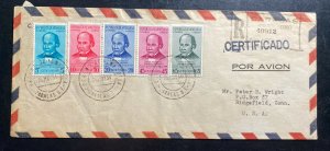 1954 Caracas Venezuela Airmail Cover to Ridgefield CT USA Simon Rodriguez Stamp