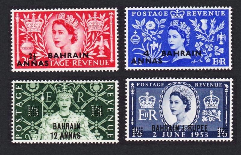 Bahrain Queen Elizabeth II Coronation 4v overprints SG#90-93 SC#92-95