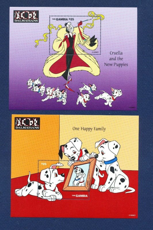 GAMBIA - Sc 1904-1909 - FVF MNH - six S/S -- DISNEY - dog - 101 Dalmatians 1997