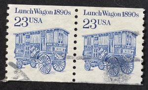 US #2463 Used Coil Pair - 23c Lunch Wagon 1890s [US39.3.4]