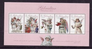 Gibraltar-Sc#1033a-unused NH sheet-Christmas-Angels-2005-
