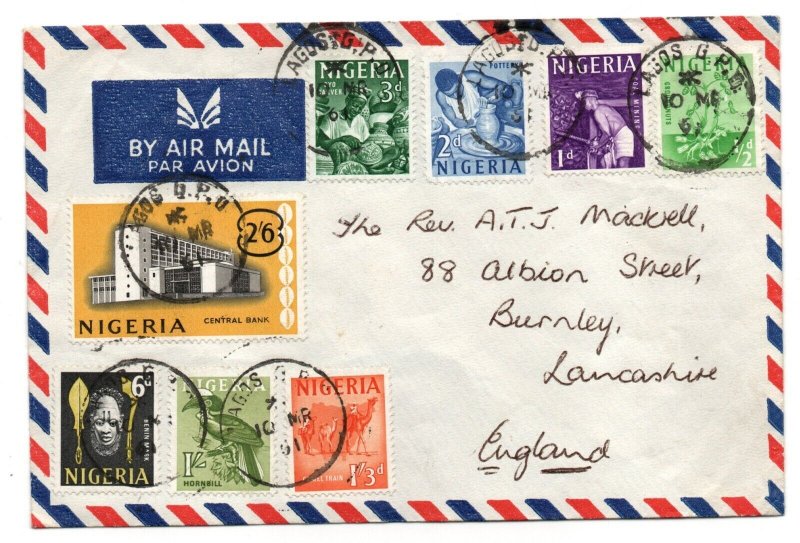 Nigeria 1961 Airmail Multi Stamped Postal History Cover WS27459 