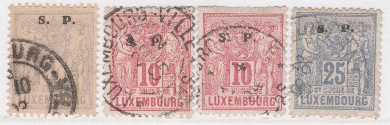 Luxembourg OFFICIAL STAMPS 1882 S.P. Overprinted 4 Values Used A30P5F40812-
