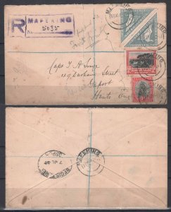 SOUTH AFRICA STAMPS. 1927 REG. COVER