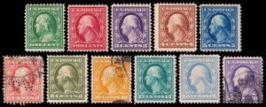 United States Scott 331-341 (1908-09) Mint/Used H F-VF, CV $258.05 W