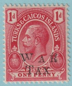 TURKS & CAICOS ISLANDS  MR10 MINT HINGED OG * VERY FINE! DOUBLE OVERPRINT! - VPL