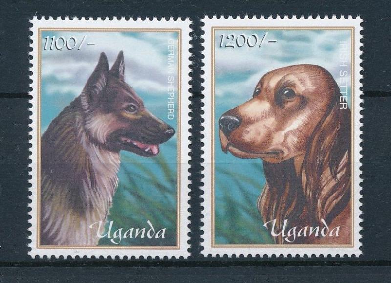 [26120] Uganda 2001  German Shepherd Irish Setter Dogs MNH