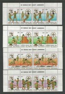 1983 Scouts Cook Islands Canada World Jamboree overprint strips