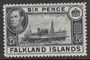 Falkland Islands KGVI 1938 6d Black SG156 Mint Lightly Hinged