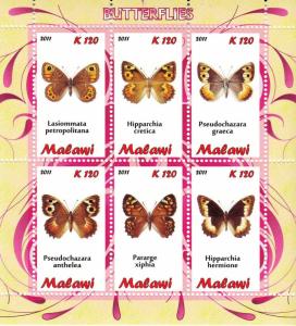 Malawi 2011 M/S Insects Butterfly Butterflies Papillon Animals Stamps MNH (2)