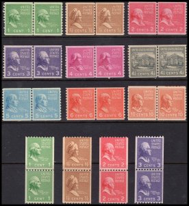 USA 839-851 Mint (NH) Complete Set of Line Pairs  (great centering on most prs)