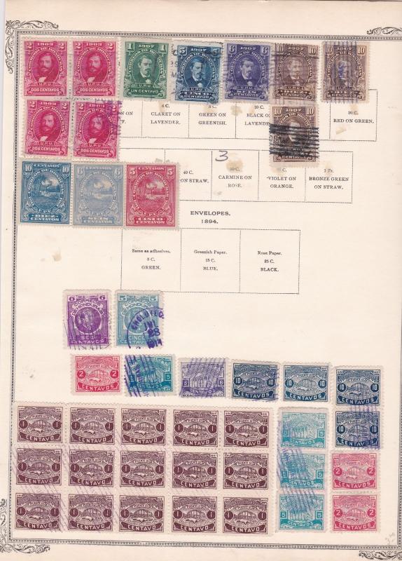 honduras stamps on 1 album page ref 13485