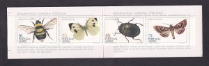 Portugal Azores  #345a-348a  MNH 1984  insects  booklet  moth  beetle butterfly