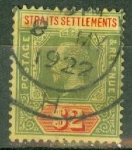 IO: Straits Settlements 166 used CV $52.50