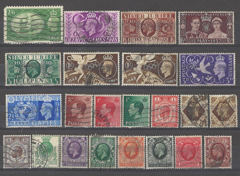 COLLECTION LOT # 4255 GREAT BRITAIN 23 STAMPS 1929+ CV+$19