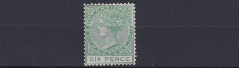 ST KITTS  1876    S G 9   6D GREEN  MH CAT £60