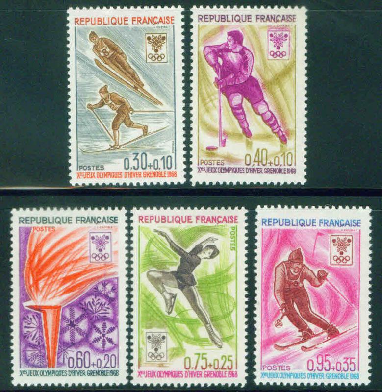 FRANCE Scott B411-415 MNH** 1968 Olympic Semi Postal set