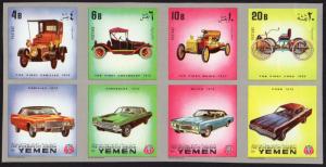 Yemen (Kingdom) Mi #1180B-1183B  mnh-s/s - 1970 imperf - American automobiles