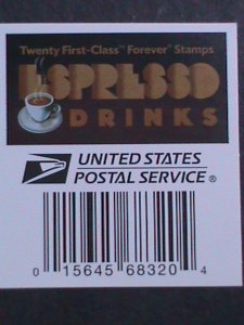 UNITED STATES-CAFFE LATTE-CAPPUCCINO- MOCHA COFFEE-FOREVER MNH BOOKLET VF