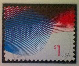 United States, Scott #4953, used(o), 2015, Patriotic Waves, $1.00, red and blue