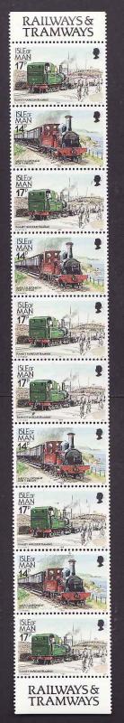 Isle of Man-Sc#356b-unused NH booklet pane-Trains-Locomotives-1988-