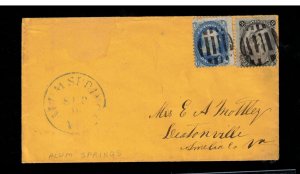 USA #63 & #73 Used On Rare Cover - ALUM SPRINGS